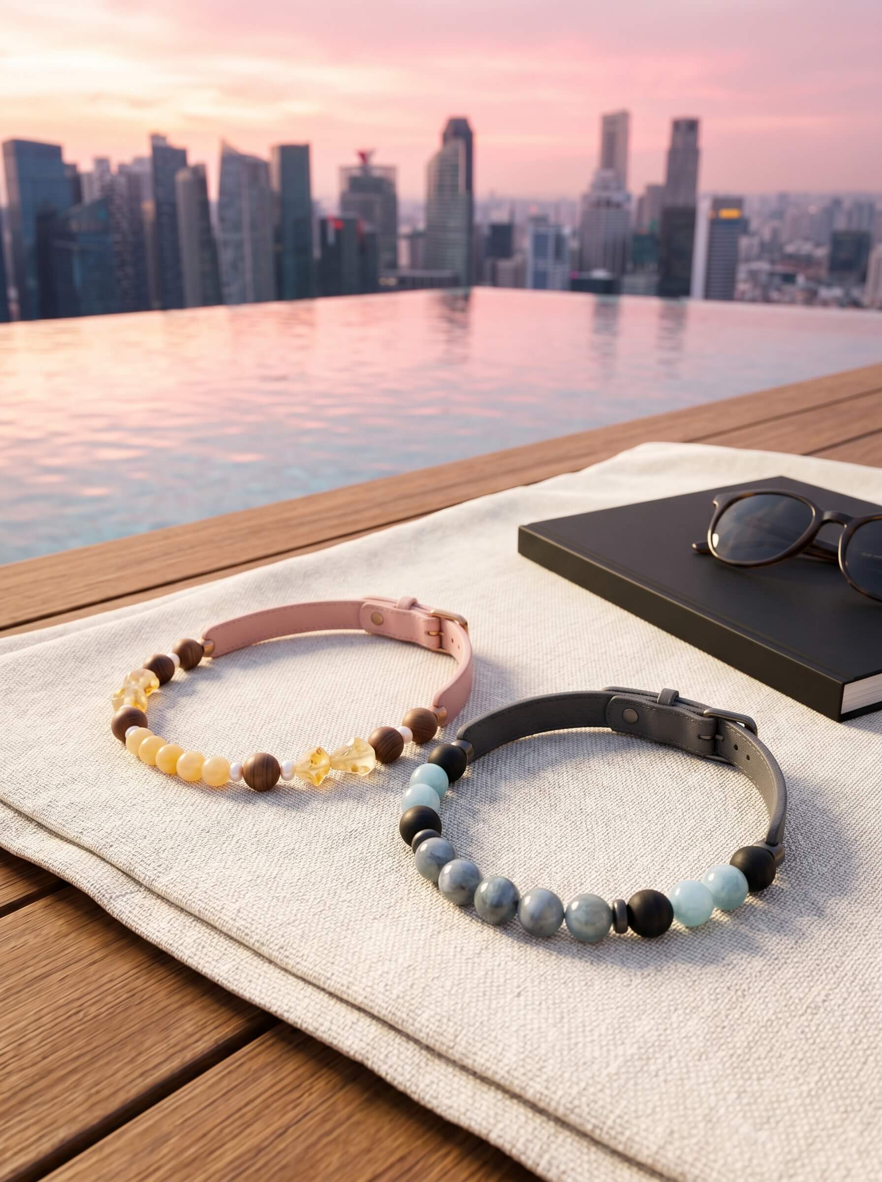 CXC Pet luxury pet jewelry editorial still life - crystal collar collection